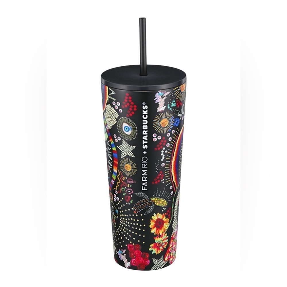 Starbucks + Farm Rio Collab Floral Black Tumbler